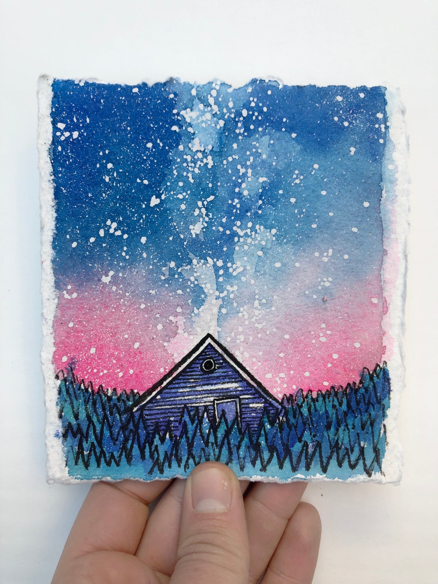 Alpine Cabin Starry Night