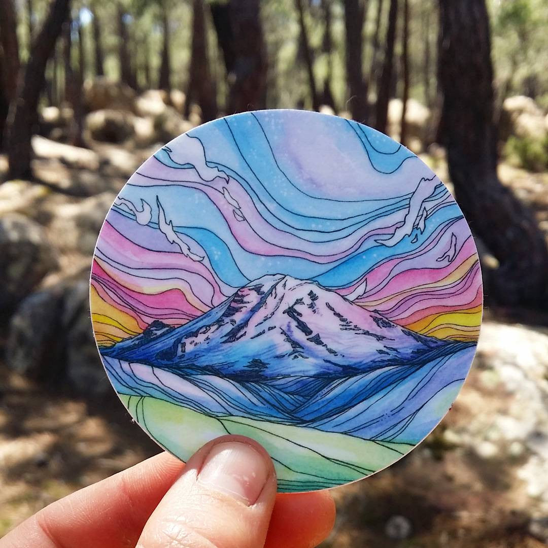 Rainier Alpenglow Sticker