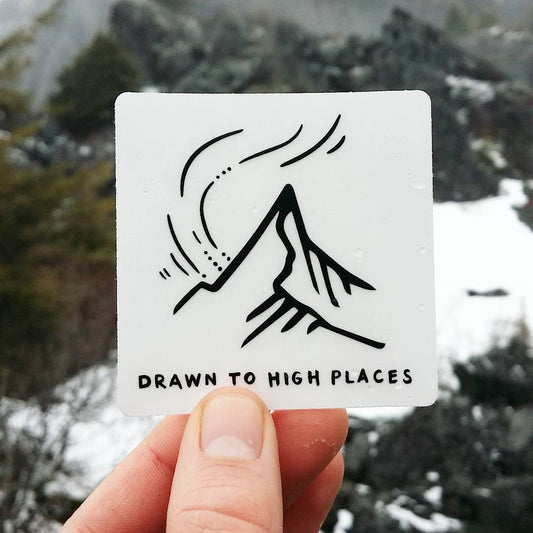 Drawn to High Places Clear Sticker