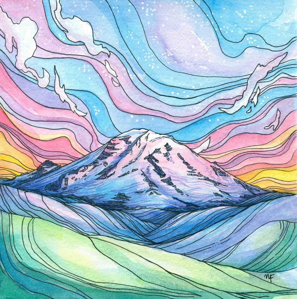 Mount Rainier Alpenglow Card