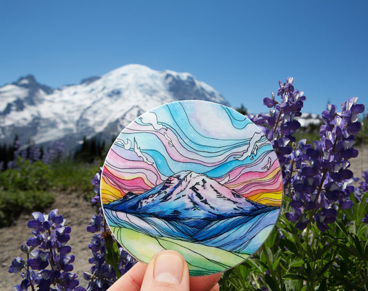 Rainier Alpenglow Sticker