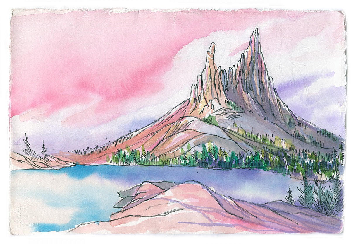 Cathedral Peak and Lake