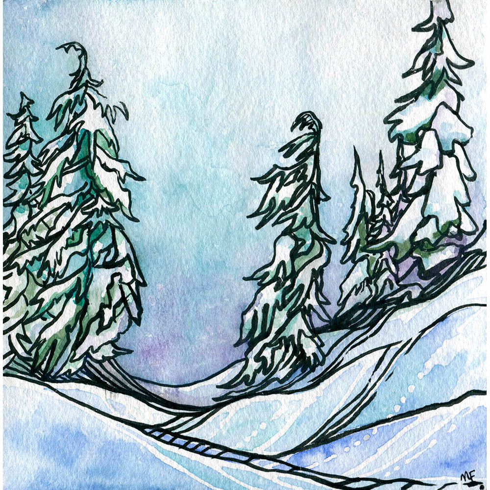 Winter Hills Framed