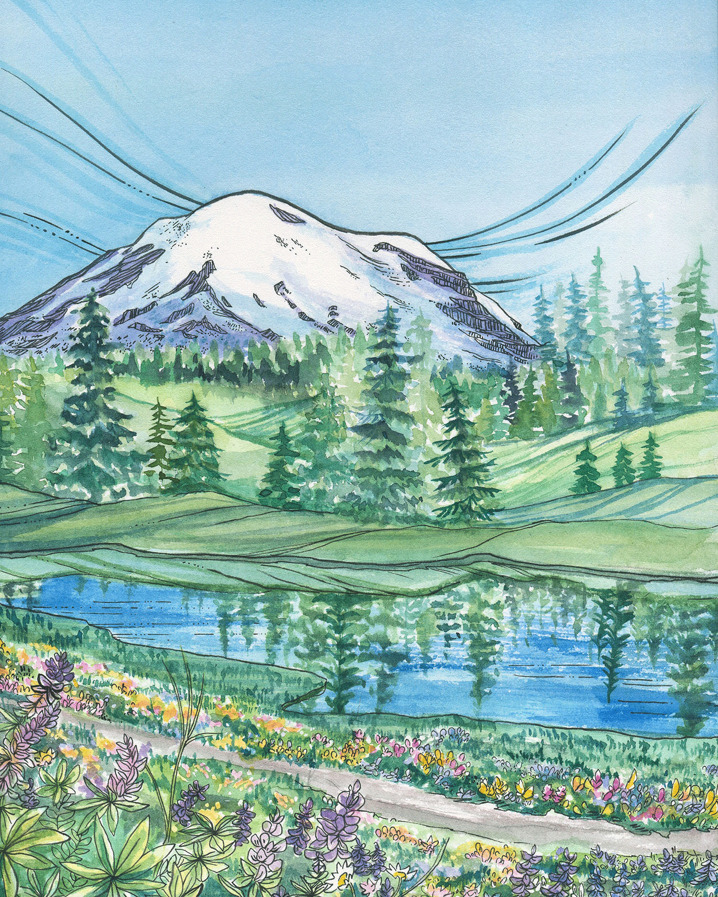 Mount Rainier Wildflowers Card